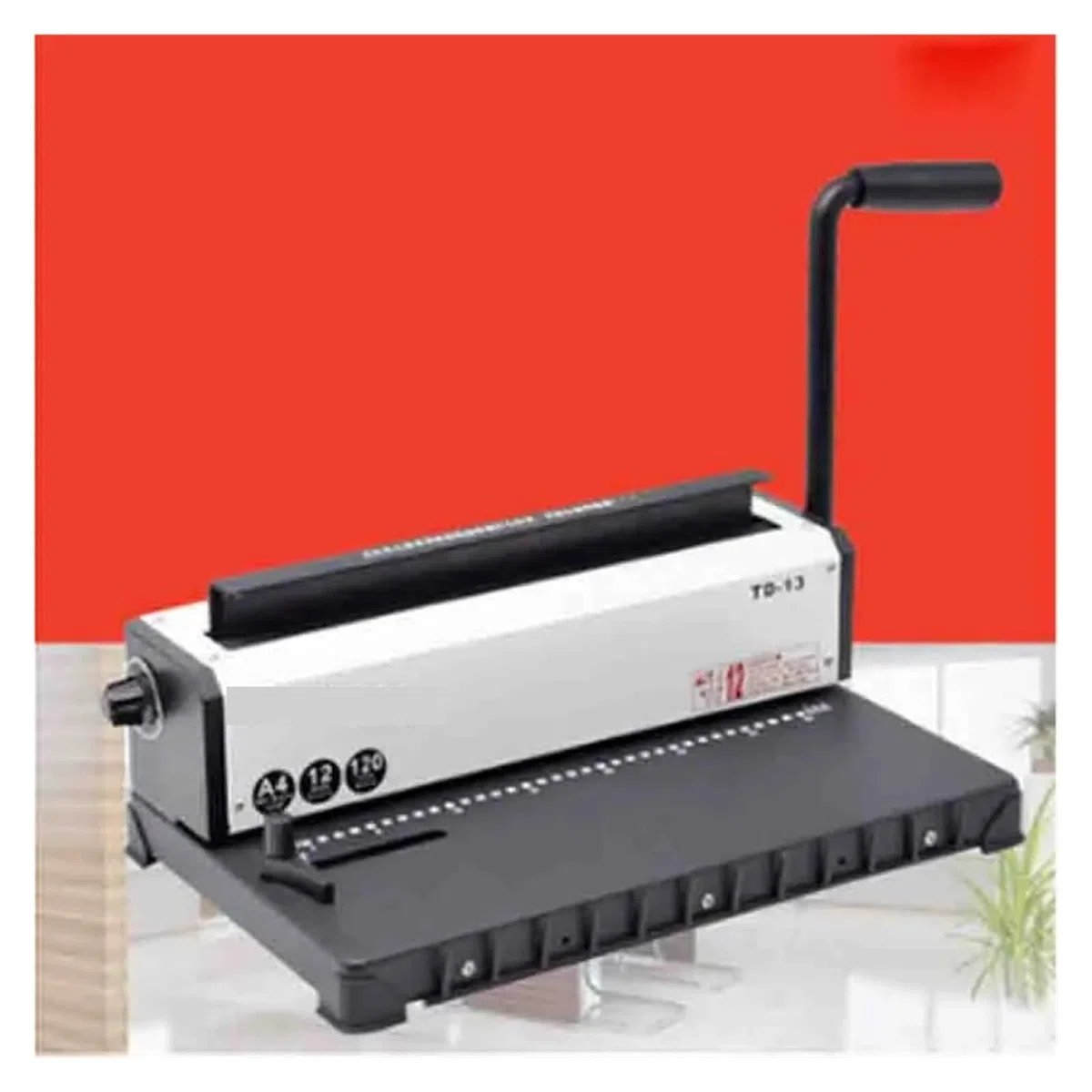 Rilegatrice, TD-13 Macchina for Rilegatura a Doppio Anello in Ferro 34 Fori Calendario da Tavolo Perforatrice for Rilegatura ad Anello a Pressione 4 * 4 mm