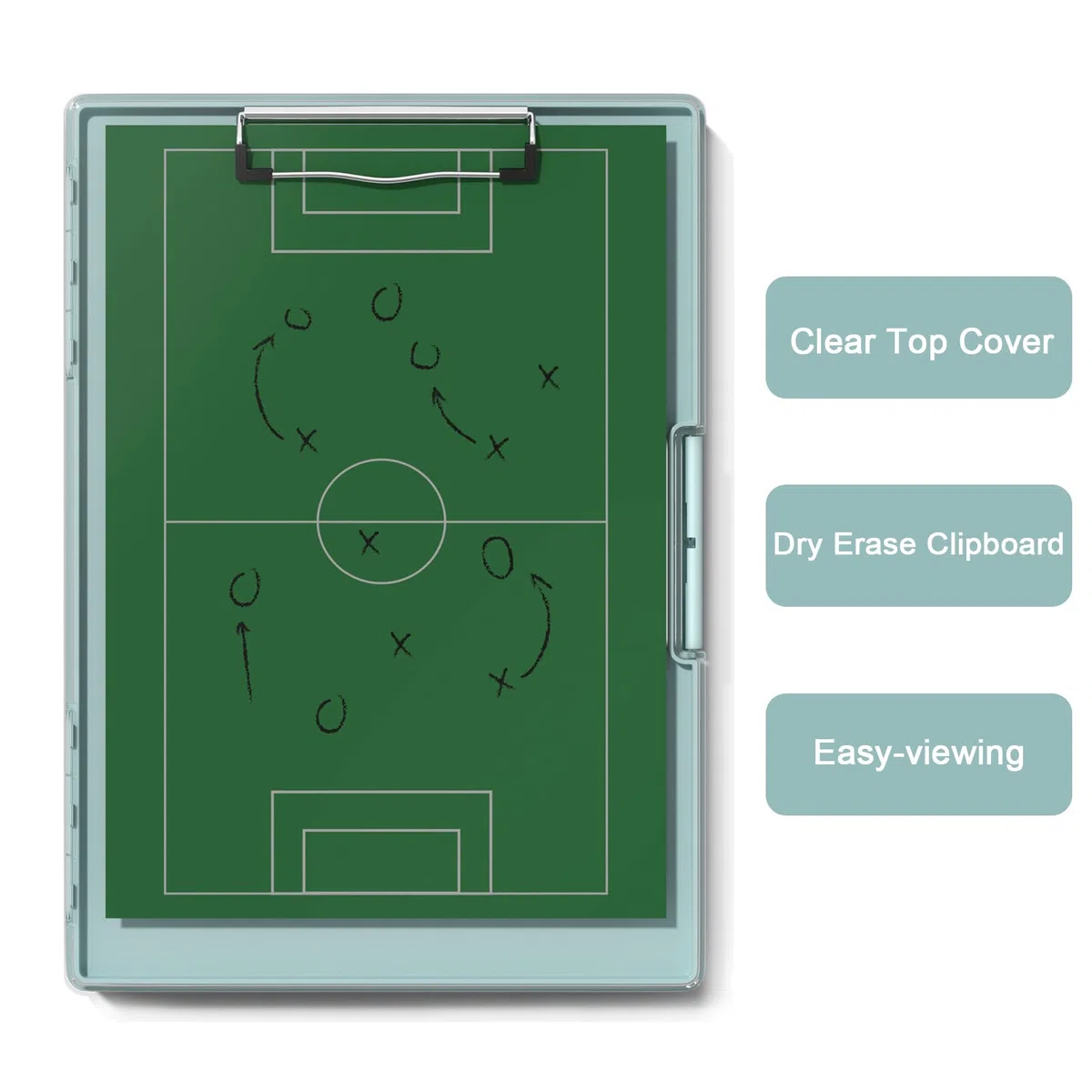 Portablocco con Scomparti, Nero, 21,6 x 27,9 cm (foglio), Apertura Laterale, Resistente, Scrivania Portatile, per Insegnanti, Studio, Ufficio, 33,8 x 23,9 x 3,8 cm (Green)