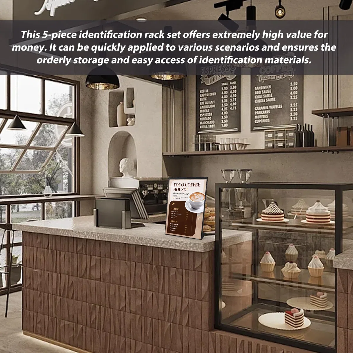 Espositore da tavolo in acrilico A4, inclinato, in plexiglas trasparente, per menu, volantini e pubblicità, supporto a T, formato A4, supporto a L, per ufficio, ristorante, negozio, hotel