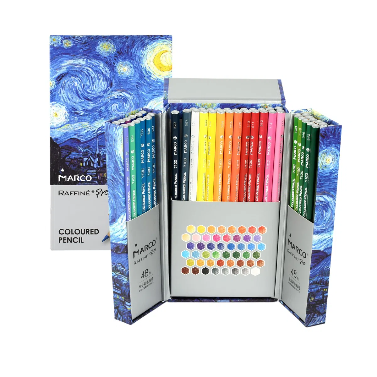MARCO Set di Matite Colorate 48 Colori, Matite in Legno Ölbasierte per Malen & Zeichnen, Ideal per Artisti e Appassionati di Pittura