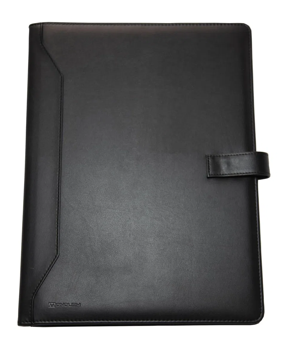 Monolith Cartellina Portadocumenti Per Fogli A4, Effetto Pelle, Colore: Nero