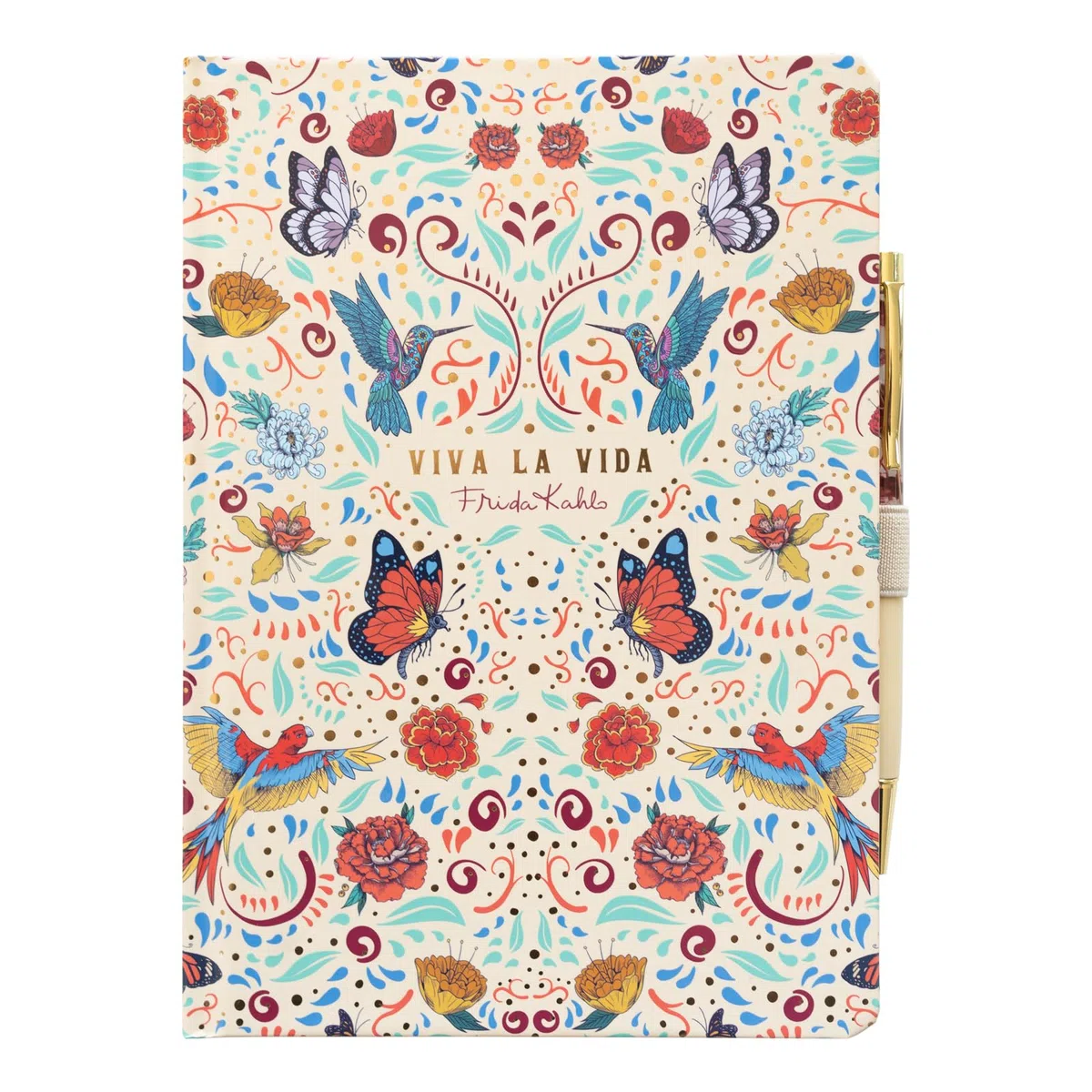 Grupo Erik Set Quaderno A5 e Penna Frida Kahlo - Quaderno Appunti Bullet Journal Puntinato con Copertina Rigida con Penna, in Confezione Regalo, 192 Pagine | Cancelleria: Diario Personale