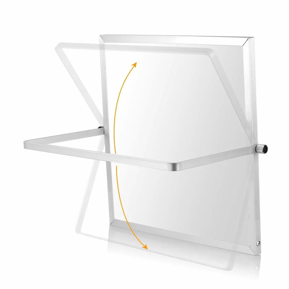 10"x10" Lavagna Magnetica Bianca, Cancellabile a Secco Doppia Faccia Lavagna Mini 25x25 cm,con Cremagliera Mobile Girevole del Cavalletto Regolabile 360 ¡ã