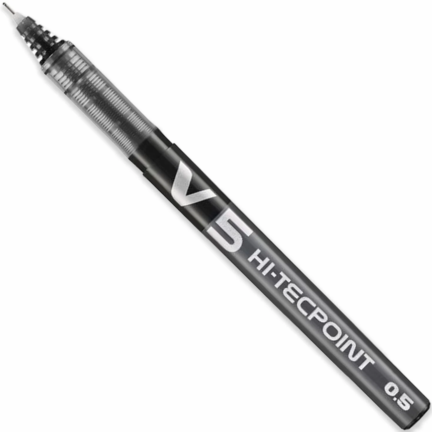 PILOT V5 Hi-Tecpoint - Penna a sfera con punta fine da 0,5 mm, spessore tratto 0,3 mm, confezione da 6, colori: nero, blu, rosso, verde, viola e rosa