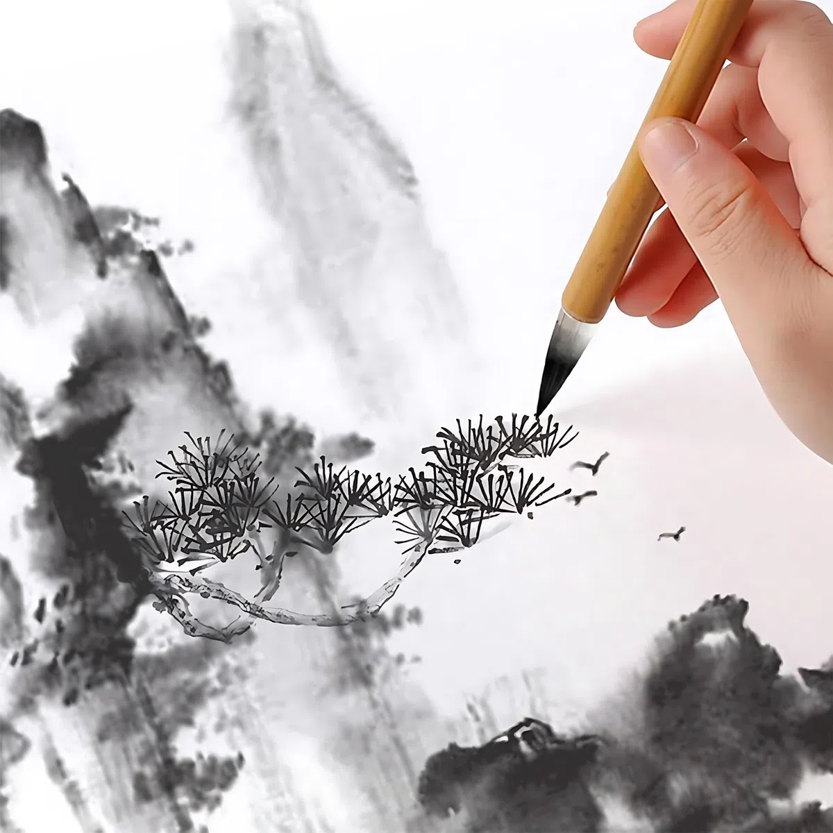 10pcs-Set Pennello Per Calligrafia Cinese, Kanji Giapponese Sumi Pennello Da Disegno, Per Scrivere i Caratteri Cinesi, Adatto Per Inchiostro e Pittura Ad Acquerello