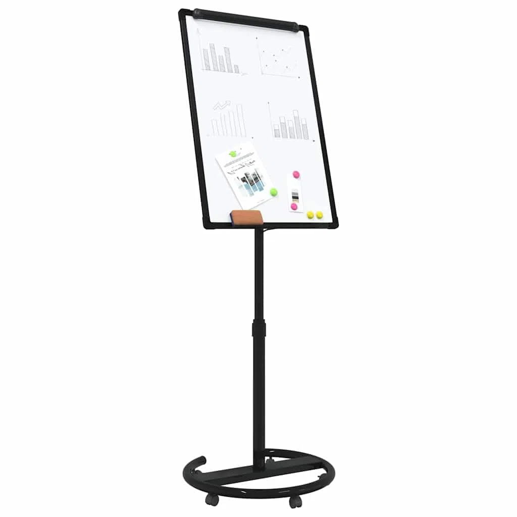 Lavagna magnetica 62 x 62,5 x 197 cm, altezza regolabile con supporto mobile, 5 ruote, per ufficio e scuola