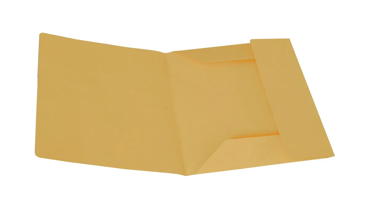 Alevar Cartellina 3 Lembi in Cartoncino Manilla 150 gr, 100% Carta Riciclata, Formato 25x33 cm, Colore Giallo, Confezione da 50 Pezzi