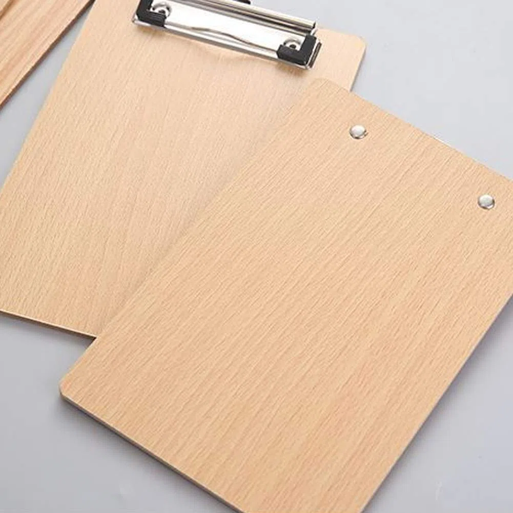 LATERN A4 Portablocco di legno con clip in metallo gommato - extra spessa 4 mm - pannello di legno - Porta-pad Lavagna da scrittura Ideale per il Lavoro Quotidiano, Set da 6 Pezzi