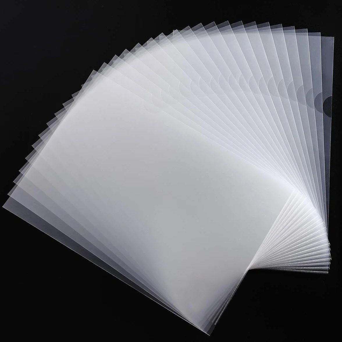 Cartelline A4 Trasparenti a L Formato, confezione da 30, 180 micron, Cartelle di File Documenti A4 in Polipropilene per Scuola, ufficio, Copertina per Fogli di Protezione -Trasparente