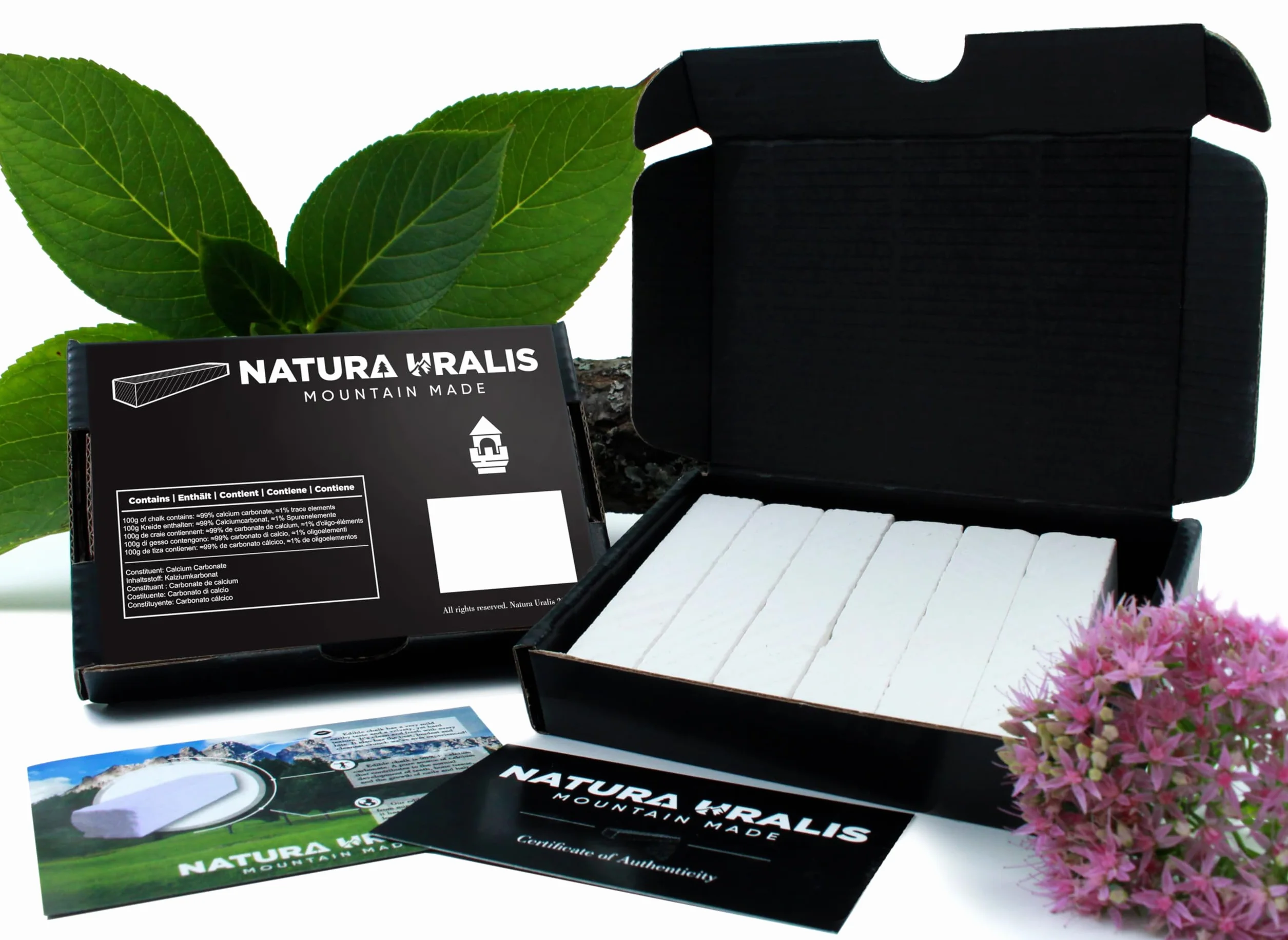 Natura Uralis Premium Belgorod Gesso Segato | 200g di Barrette Di Gesso Bianco - Incredibile Croccantezza, Soddisfacente Consistenza Terrosa, Vellutata e Solida, Sensazione ASMR