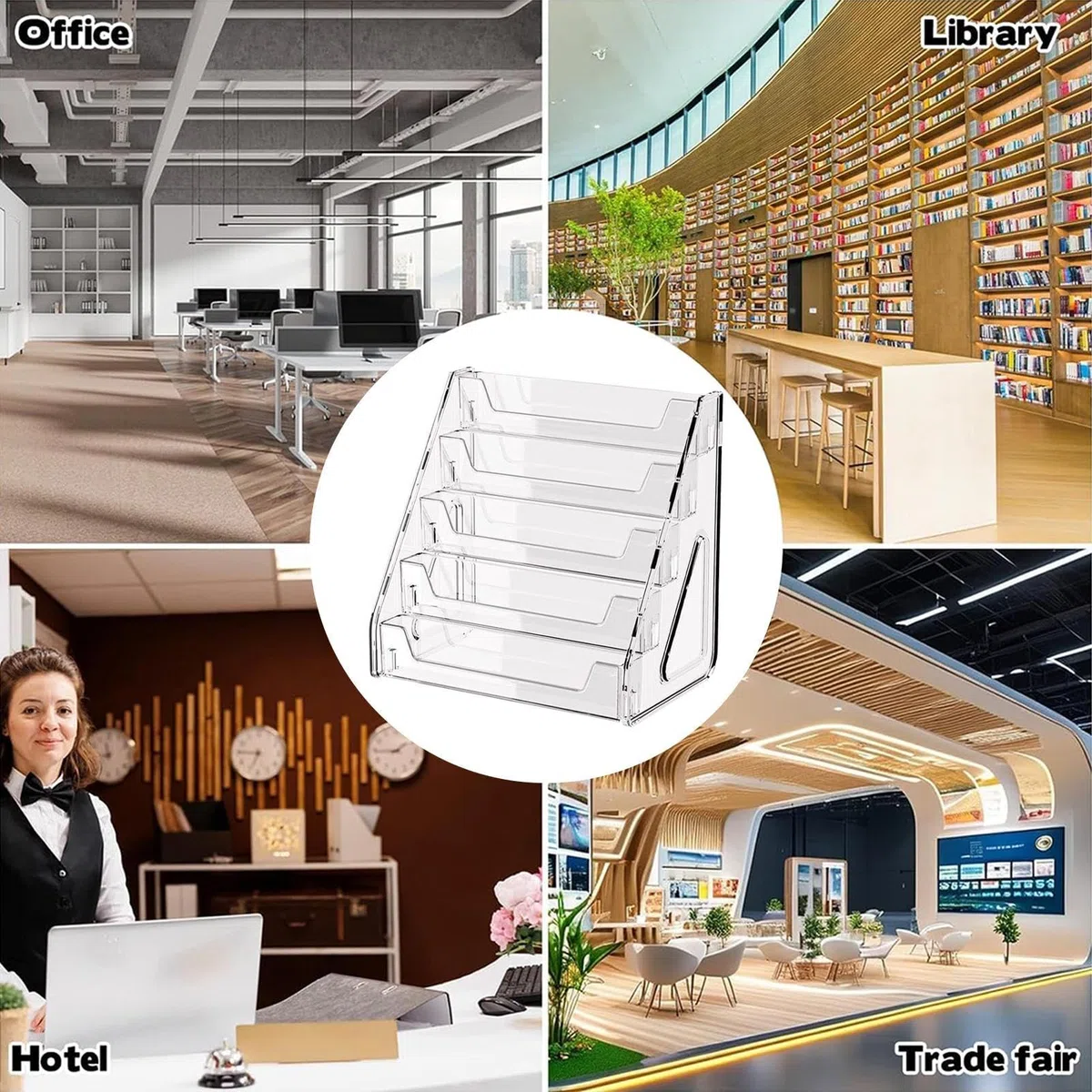 Supporto Per Portariviste - Supporto A 5 Livelli Per Volantini E | Porta Cataloghi E Da Terra Per Ufficio, Scuola, Hotel, Sala Da Pranzo, Reception E Spazio Commerciale