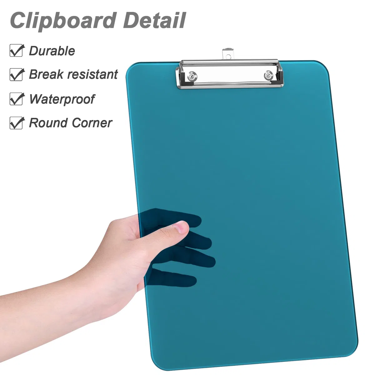 Set di 6 portablocco in plastica, portablocco rosso standard A4 formato lettera, per studenti, forniture per ufficio, portablocco con clip a basso profilo, dimensioni 31 x 23 cm.