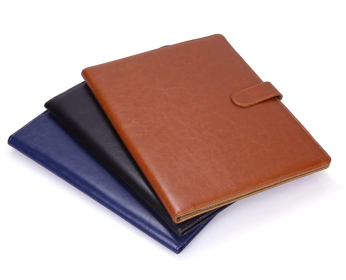 Mymazn Portablocco A5 Blocco Appunti Portablocco in Pelle Supporto Per Blocco File Organizer con Tasca Interna Marrone