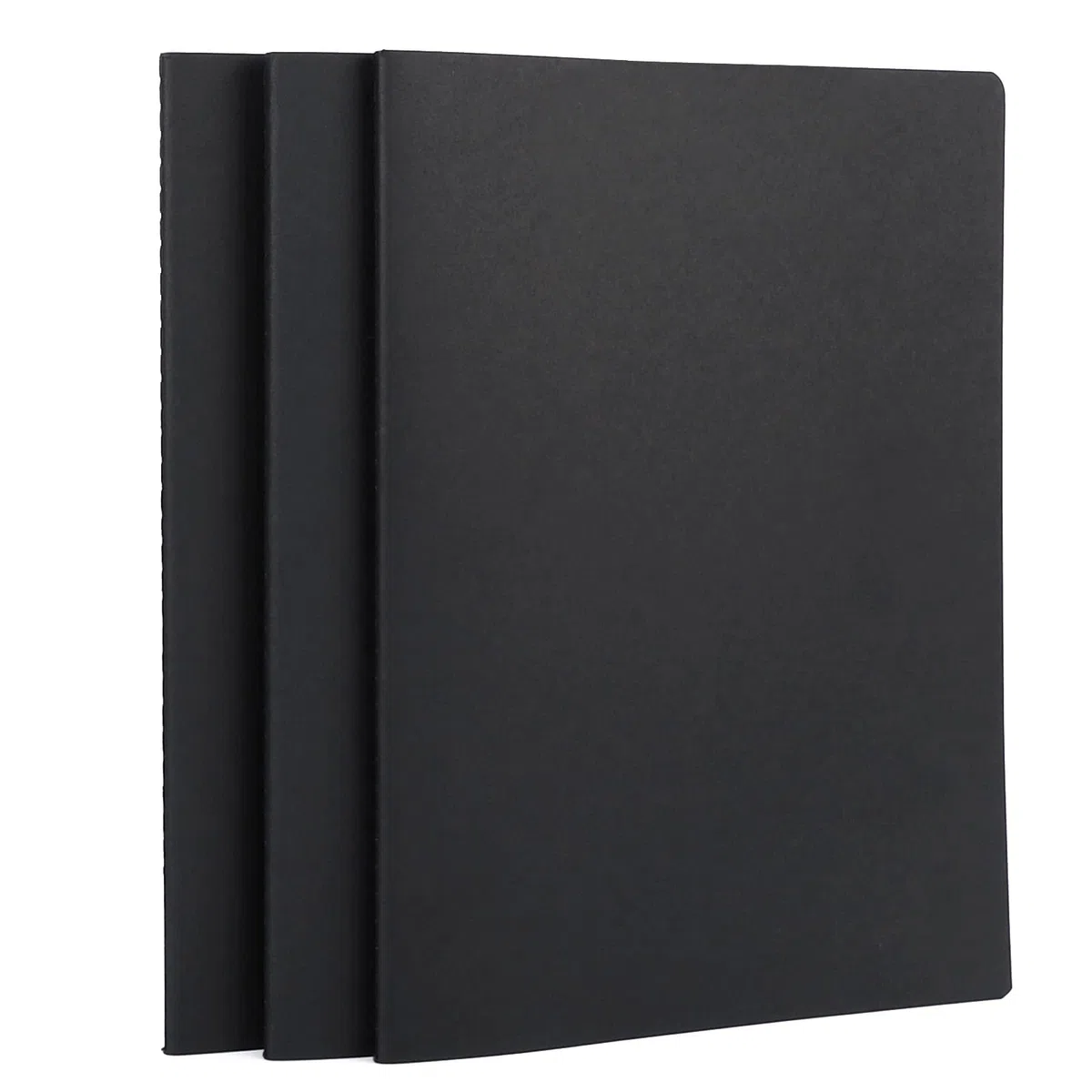 Diari di quaderni per soggetti Kraft, 3 pezzi A4 8,3 x 11,5 pollici Quaderni vuoti con copertina morbida nera, Diario di viaggio Notebook Blocco note Set sfuso, Diario per ufficio per studenti