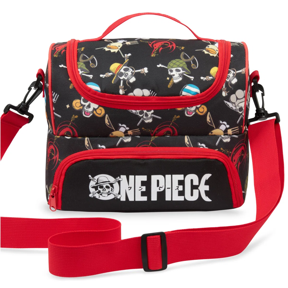Get Trend One Piece Borsa Termica Porta Pranzo Bambini, Borsa Pranzo con 2 Scomparti Isolati Zip, Manico Robusto e Tracolla Regolabile e Rimovibile per Scuola e Gite, Idea Regali