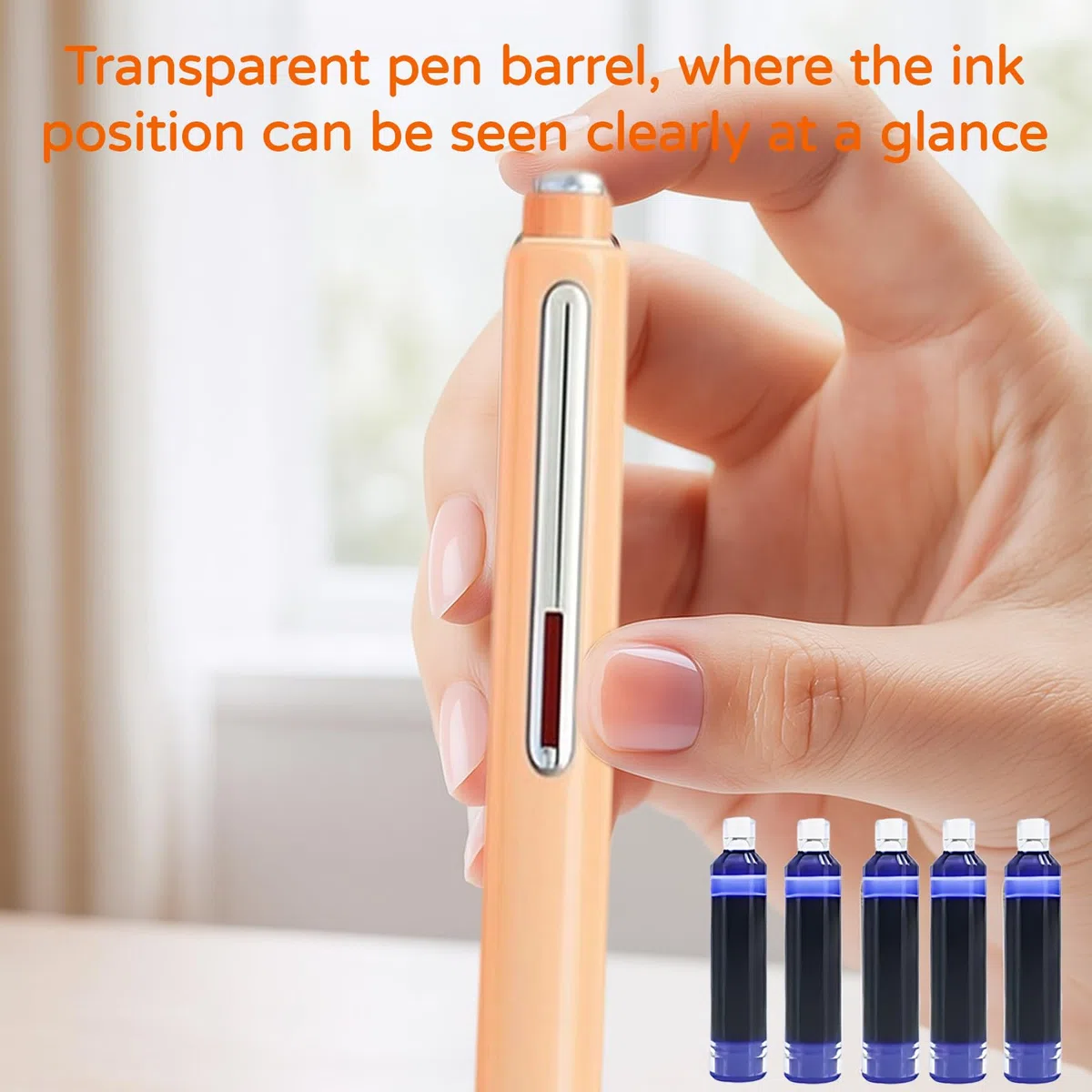 Penna Stilografica Retrattile Writech ClicTek, 1 Penna con 5 Cartucce d'Inchiostro e Scatola Portaoggetti, Ideale per Appunti e Firme