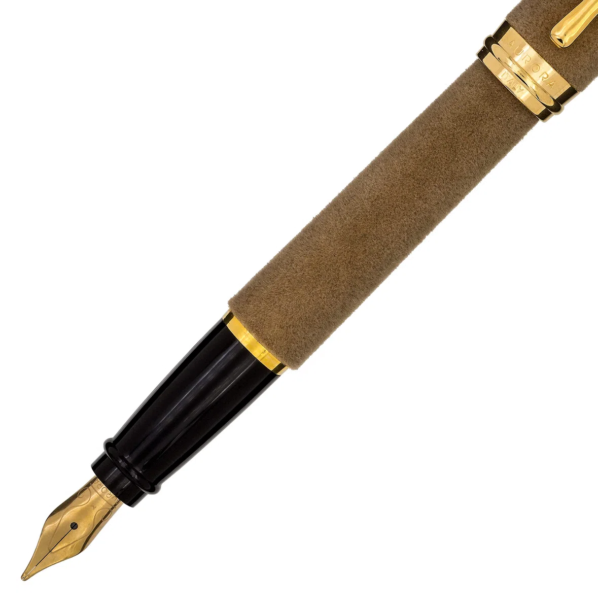 Aurora - Penna stilografica IPSILON Velvet | Pennino in velluto con guarnizioni dorate | Pennino in acciaio placcato oro di spessore M | Confezione regalo