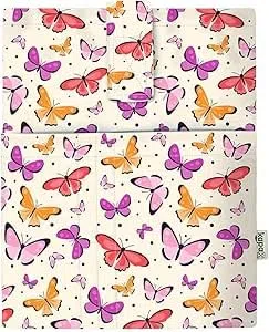Copertina per libro - Copertina per libri in brossura, tessuto lavabile, impermeabile, protezione per libro, custodia protettiva per tablet per adulti, idea regalo (BUTTERFLY XL)