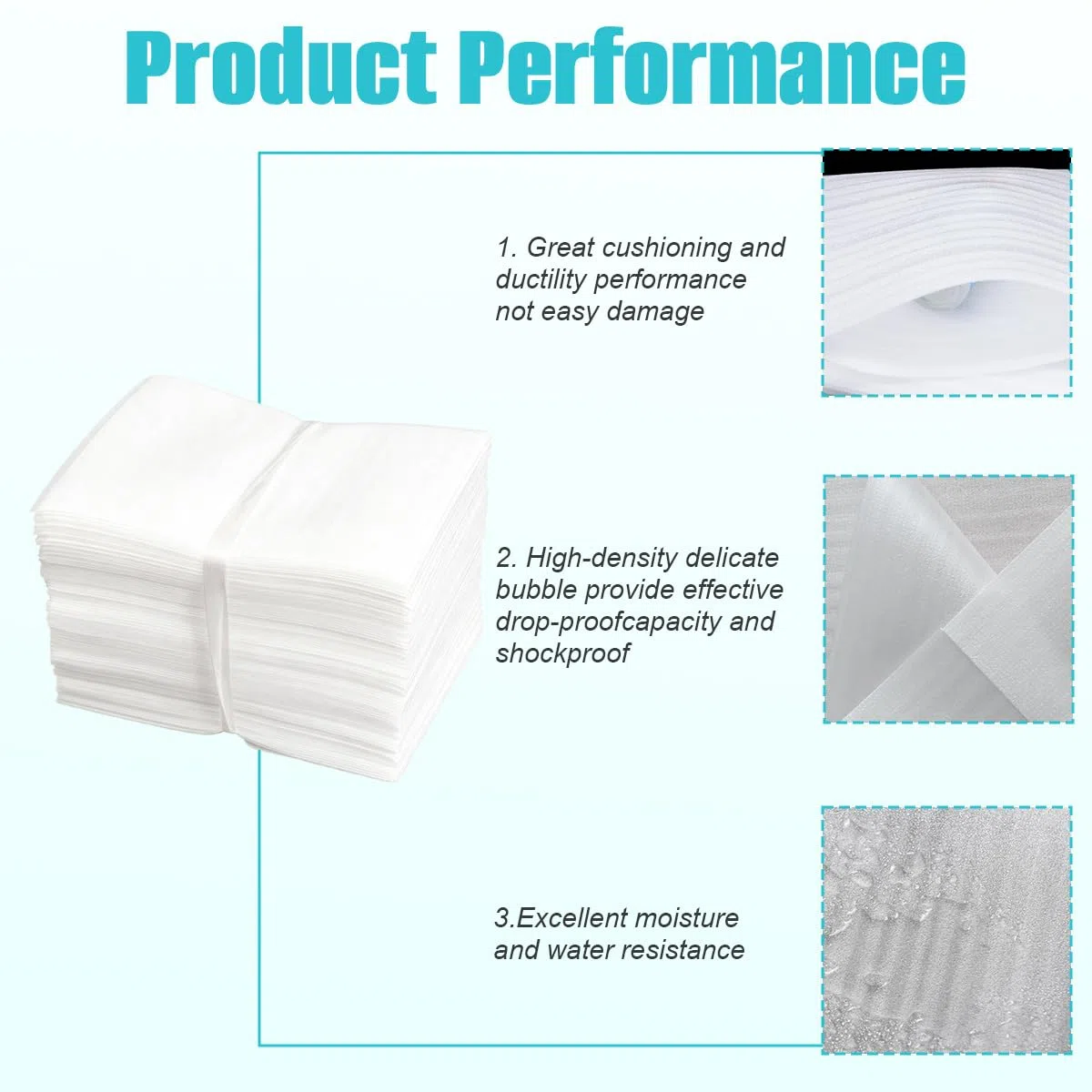 100 Sacchetti in Schiuma 9,9 x 15 cm per Imballaggio, Fogli per Avvolgere Piatti, Vetreria, Forniture per Spostamento