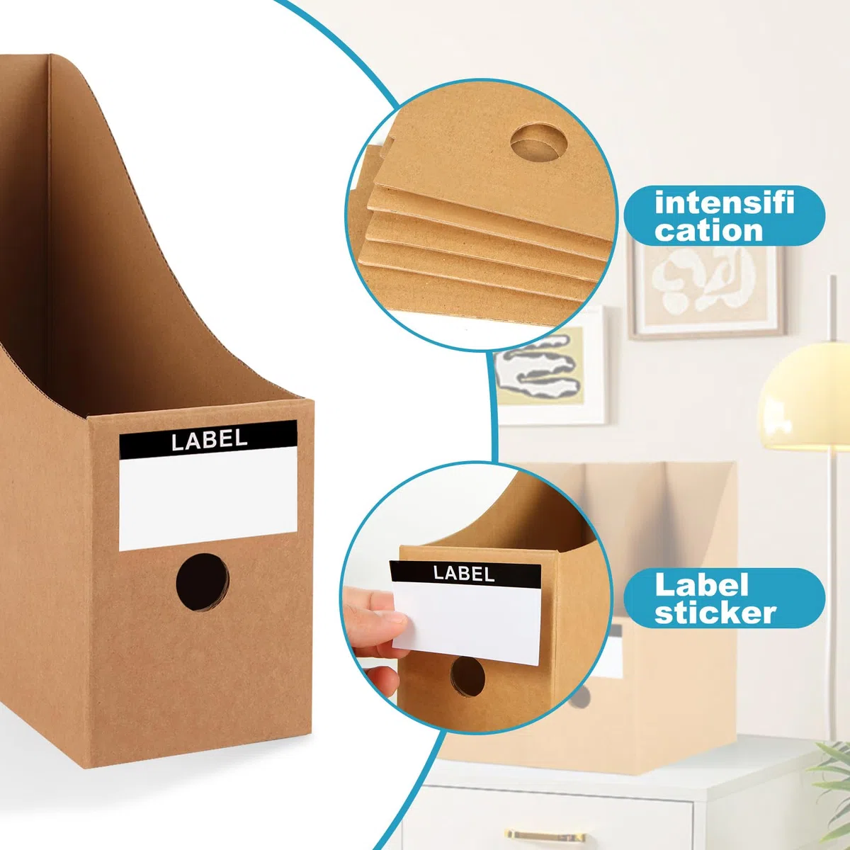 ASelected 10 portariviste in cartone, 26 x 27 x 9 cm, organizer da scrivania per casa, scuola, ufficio