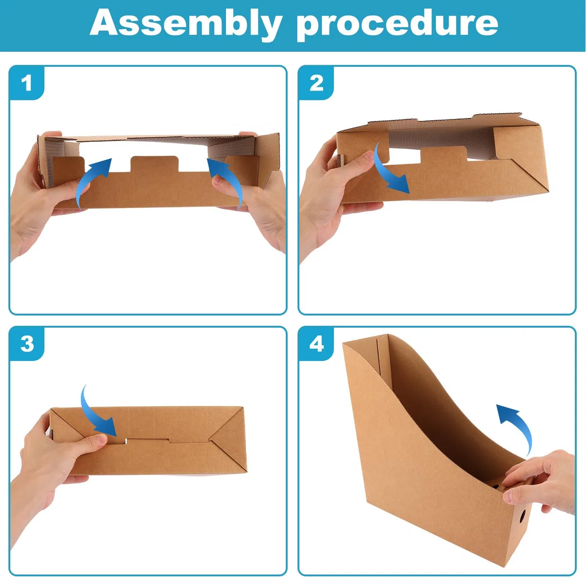 ASelected 10 portariviste in cartone, 26 x 27 x 9 cm, organizer da scrivania per casa, scuola, ufficio
