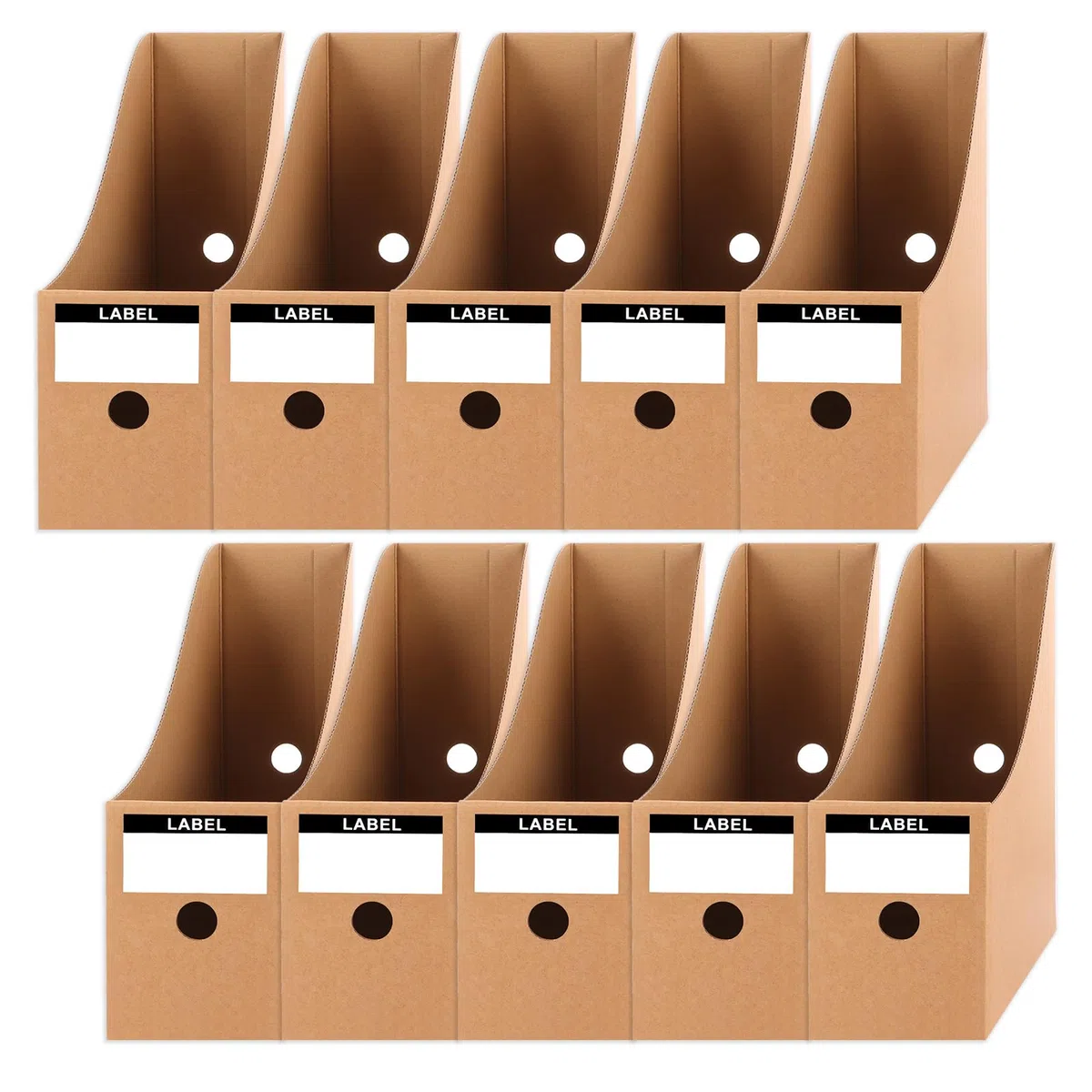 ASelected 10 portariviste in cartone, 26 x 27 x 9 cm, organizer da scrivania per casa, scuola, ufficio