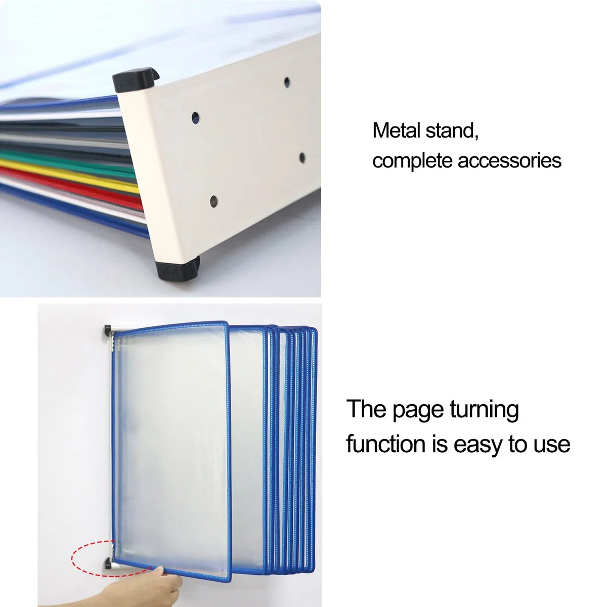 Portadocumenti da parete per ufficio e catalogo, 10 pannelli A4 fronte/retro, ideale per uffici, officine, sale espositive, sistema di riferimento efficiente