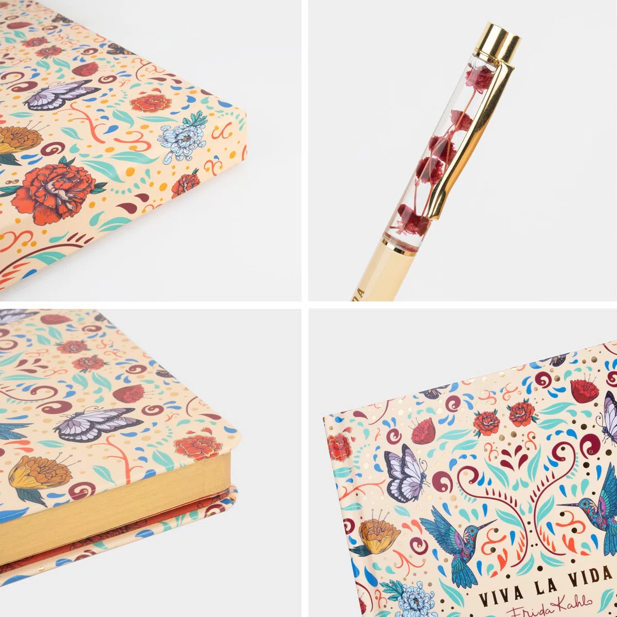 Grupo Erik Set Quaderno A5 e Penna Frida Kahlo - Quaderno Appunti Bullet Journal Puntinato con Copertina Rigida con Penna, in Confezione Regalo, 192 Pagine | Cancelleria: Diario Personale