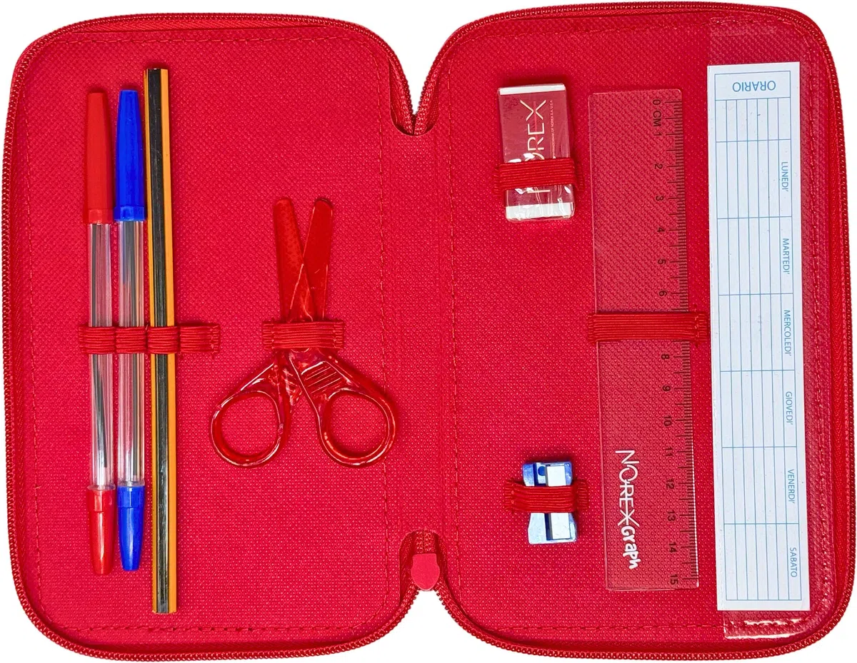 Clondo Astuccio 3 Scomparti Completo, Per Sonic Fan, 44 Pezzi Inclusi, Penne, Matite, Pennarelli, Pastelli, Forbici – Scuola Elementare e Regalo – Gadget Ufficiale Per Bambino