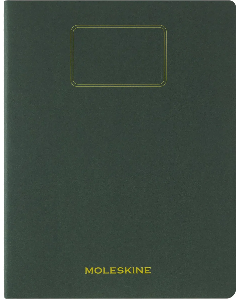 Moleskine Student Cahier Journal, Set 2 Quaderni a Righe per Appunti con Pagine Staccabili, Copertina in Cartone e Adesivi, Colore Verde Mirto, Formato XXL 21,6 x 27,9 cm