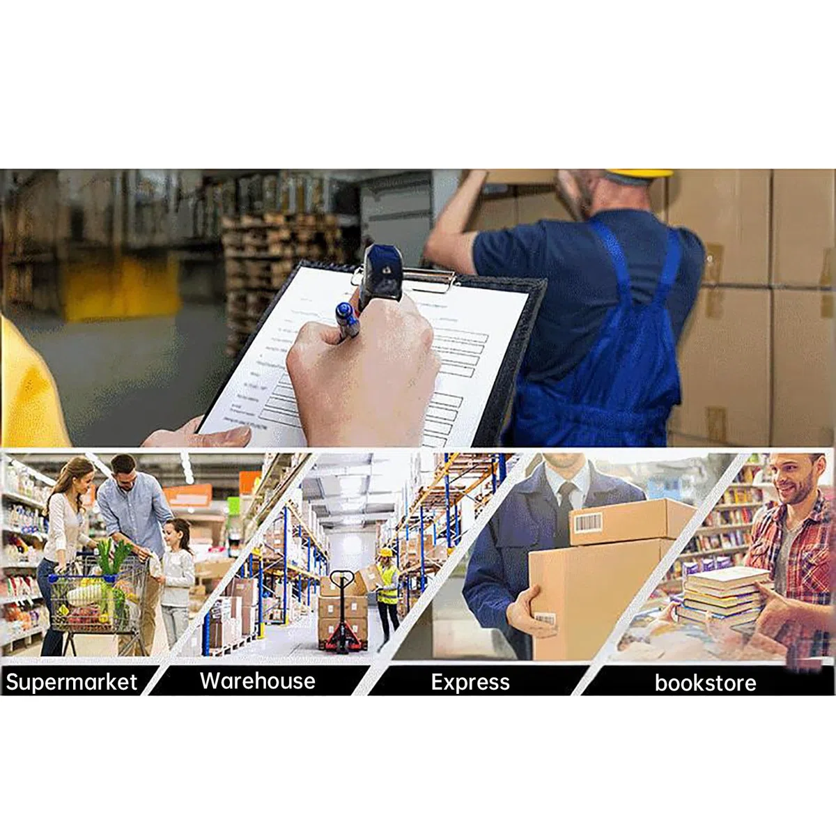 Lettore di codici a barre, lettore wireless Bluetooth con funzione di archiviazione dati, 3 metodi di connessione, supporto prefissi/suffissi personalizzati, lunga durata della batteria