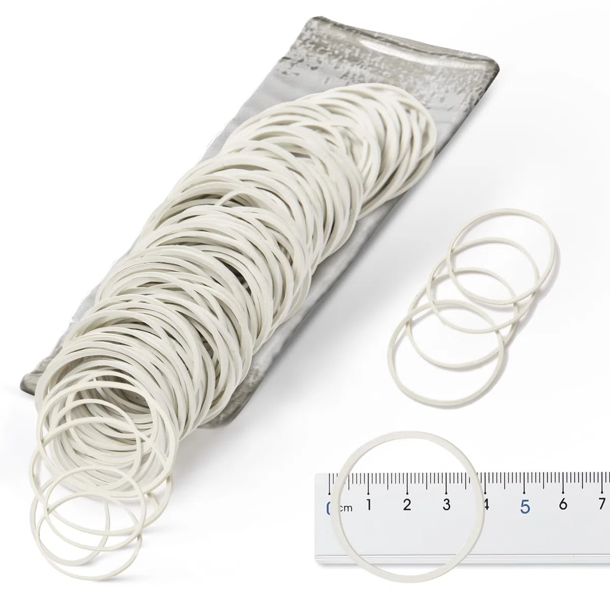 500Pezzi elastici bande elastiche cartella di file stazionario spesso forte elastico elastico elastici per la scuola forniture per ufficio a casa artigianato industriale fai da 38mm dimensioni bianco