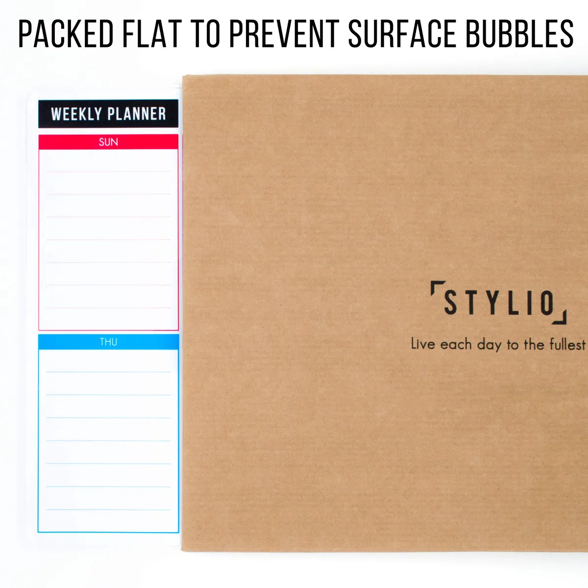 STYLIO 3-Set Lavagne Magnetiche Mensili e Settimanali con Calendario a Secco. Pennarelli e Gomma Inclusi. Planner, per Frigo