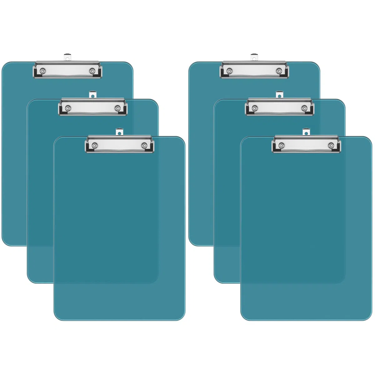 Set di 6 portablocco in plastica, portablocco rosso standard A4 formato lettera, per studenti, forniture per ufficio, portablocco con clip a basso profilo, dimensioni 31 x 23 cm.