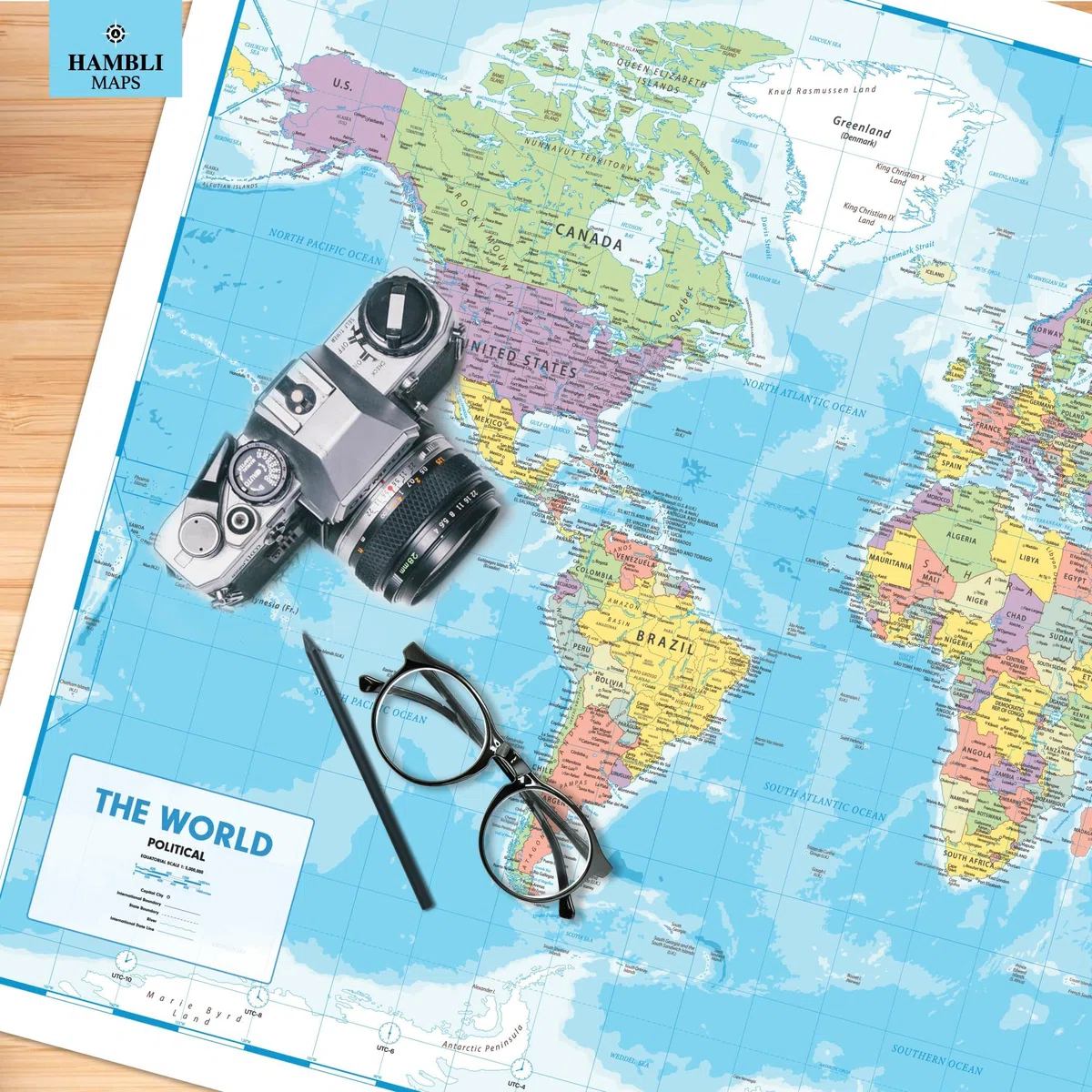 Poster Da Parete Con Mappa Del Mondo, 84 x 60 cm, Grande Mappa Dell'Europa - Idea Regalo per Aule o Geografia