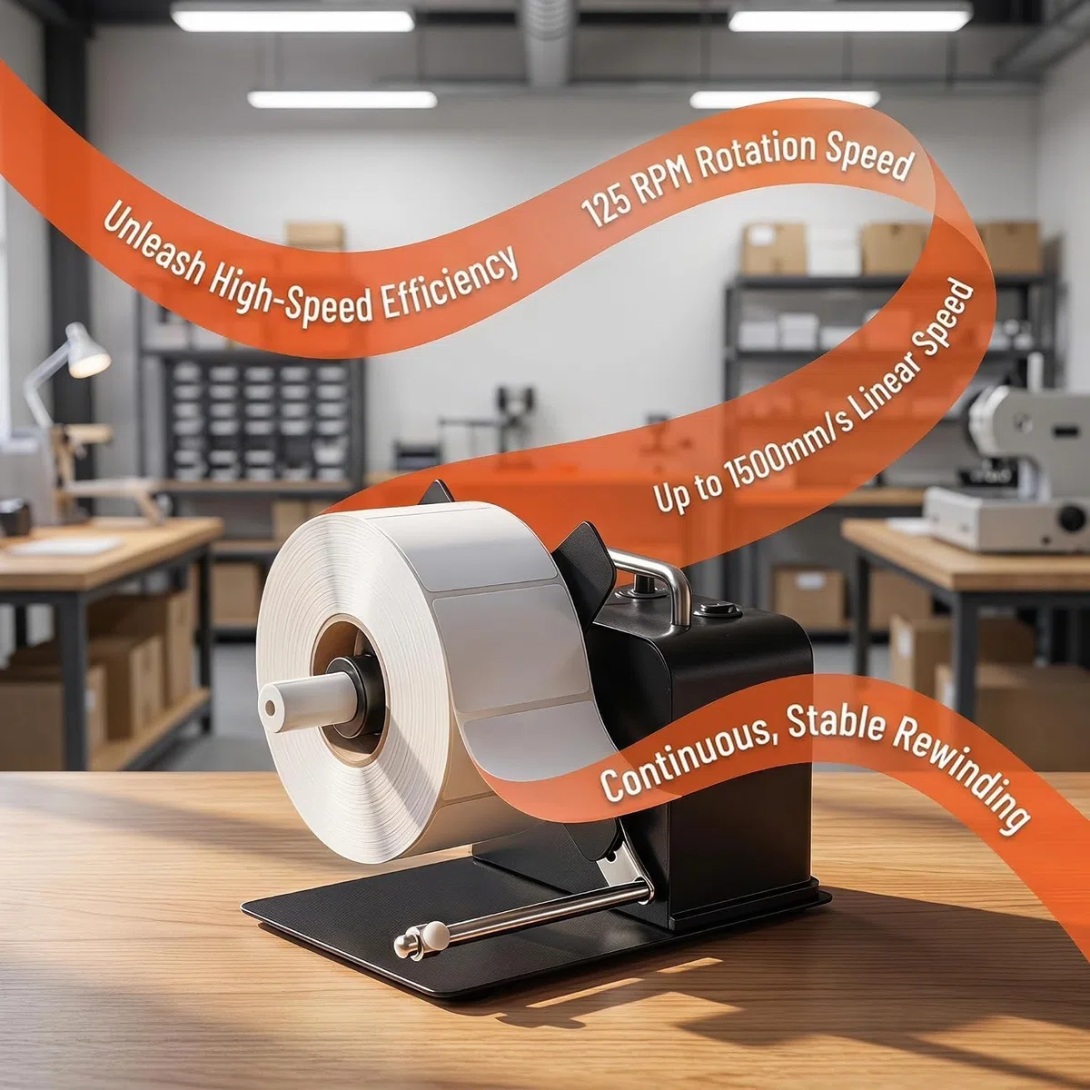 Avvolgitore di Etichette, Macchina Automatica per L'avvolgimento di Rotoli di Etichette, velocità Regolabile da 163 A 1500 Mm/s, Diametro Massimo del Rotolo 230 Mm, per Etichette Adesive