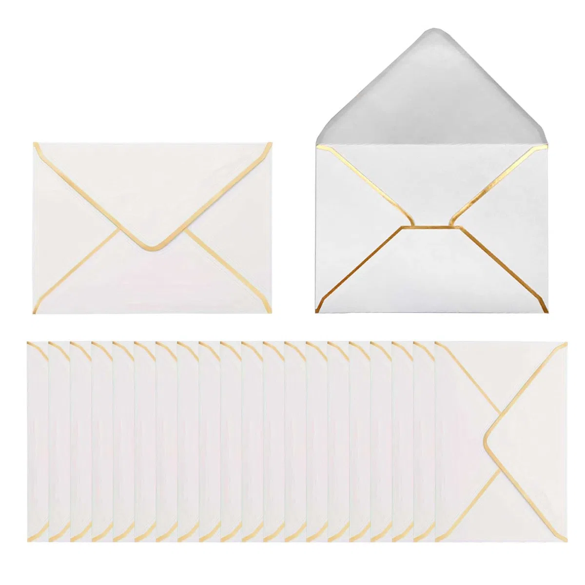 50 pezzi Bustedi invito formato, 13,5 x 18,5 cm, BusteEleganti per biglietti di auguri, Busteper invito, Bustevuote, Piccolo Buste da lettera, per matrimoni, compleanni, feste, lauree (bianco)