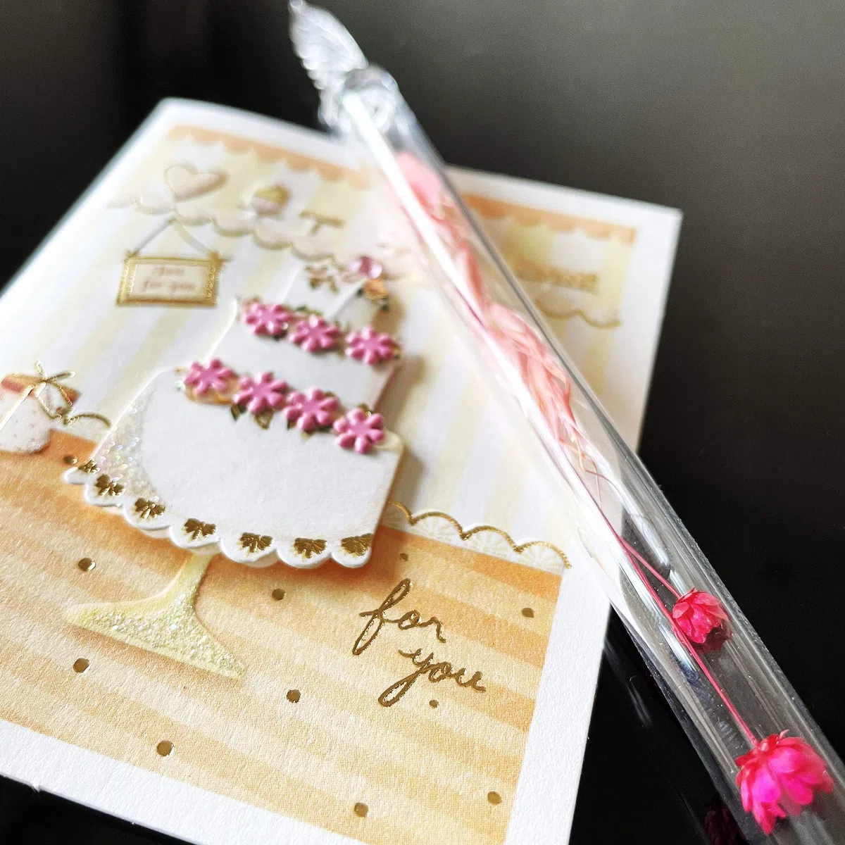 Penna in vetro con firma di cristallo, per arte, scrittura, firme, decorazione e regalo aziendale, 3 pezzi