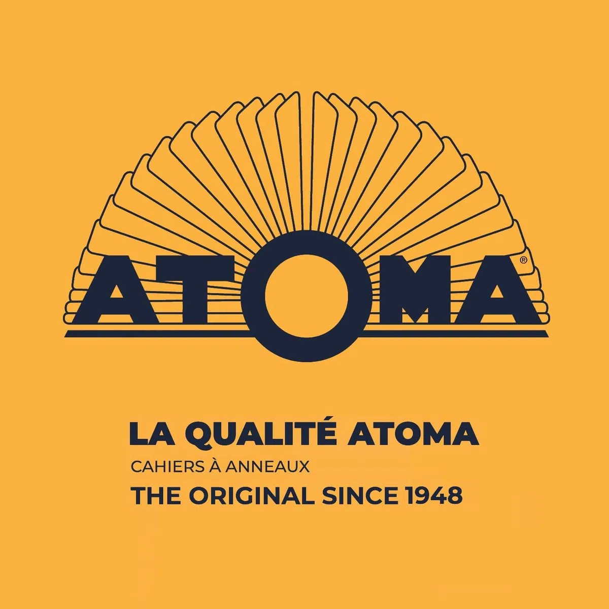 Atoma - Quaderno A4 con anelli - 72 fogli staccabili (144 pagine) con margine - Copertina in polipropilene riciclabile (blu - a quadretti (5 x 5 mm))