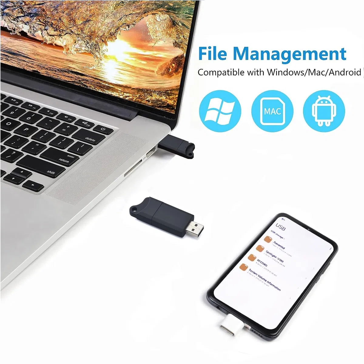 64GB Registratore Vocale, USB Digital microfono Riproduzione Digitale Registratore Audio Piccolo per Conferenze e Riunioni per Lezioni Riunioni Interviste