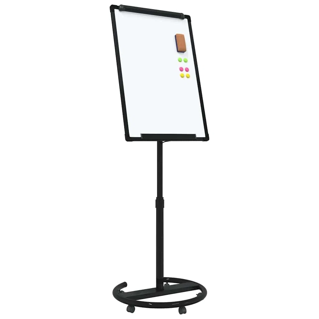 Lavagna magnetica 62 x 62,5 x 197 cm, altezza regolabile con supporto mobile, 5 ruote, per ufficio e scuola
