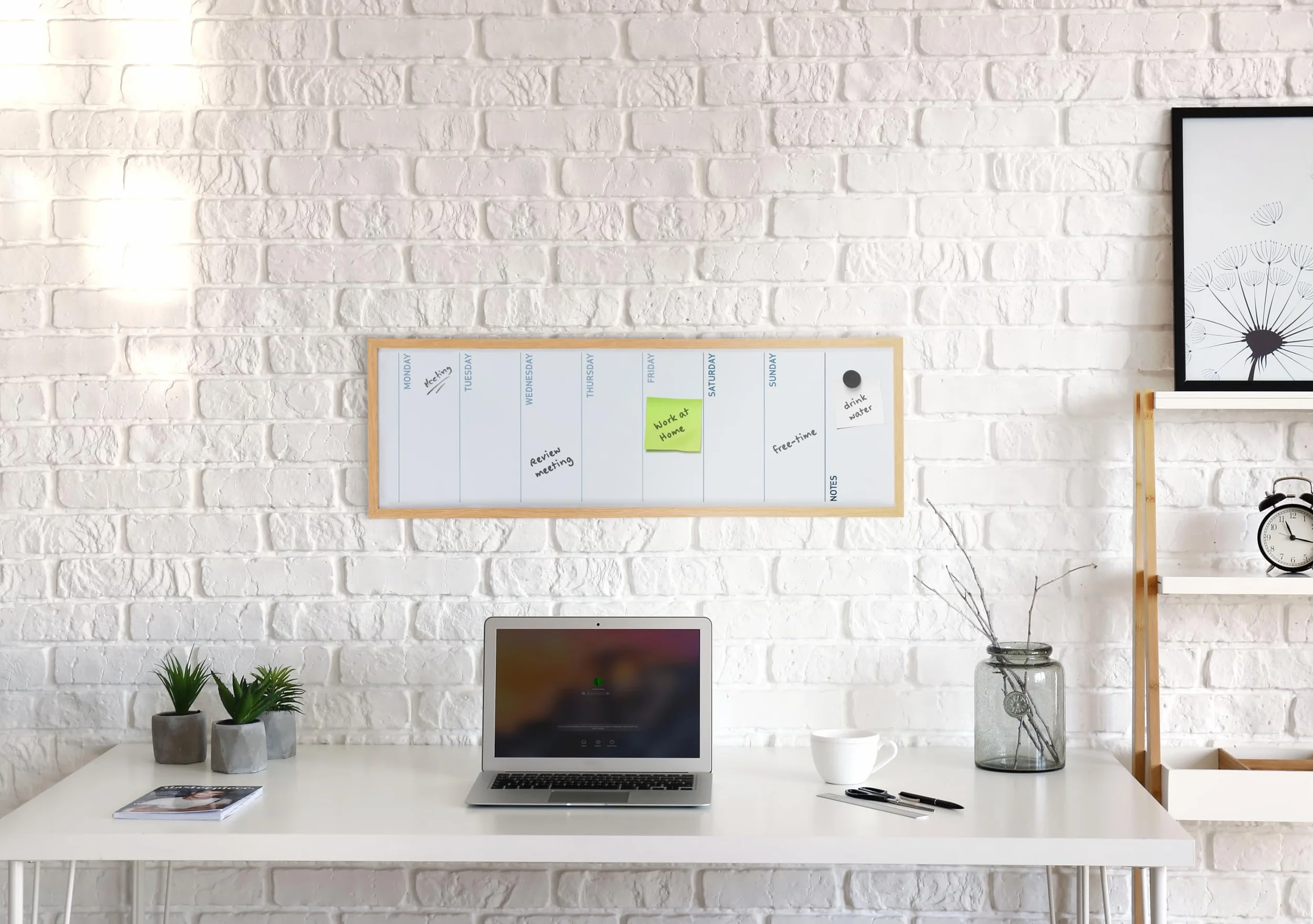 Bi-Office MM71418230 Planner Verticale e Bacheca Note, 90x30, Pino