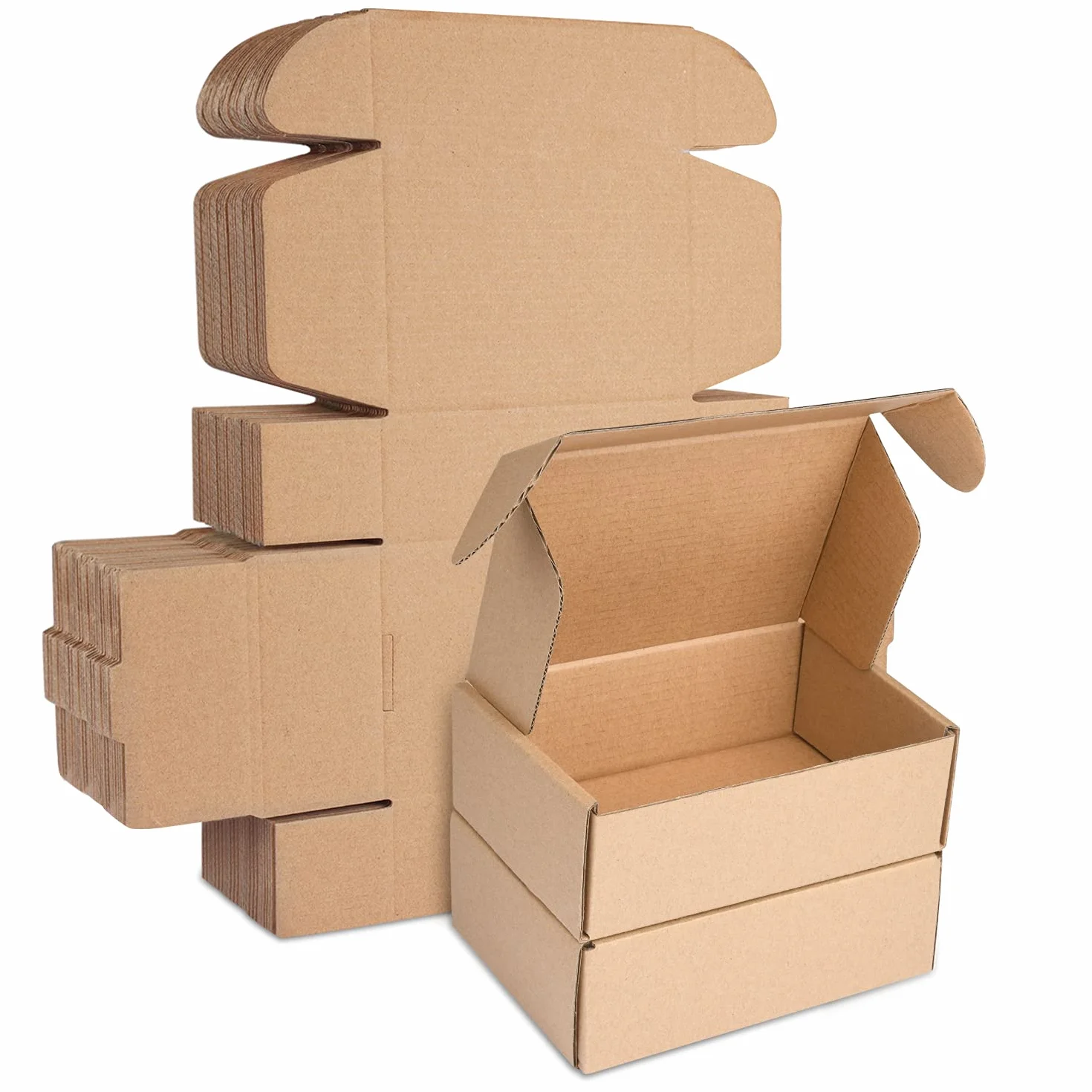 Scatole di spedizione in cartone ondulato, 150x100x50mm piccoli pacchetti postali per l'invio, scatole di imballaggio marrone per affari, stoccaggio o regalo (10 pezzi)