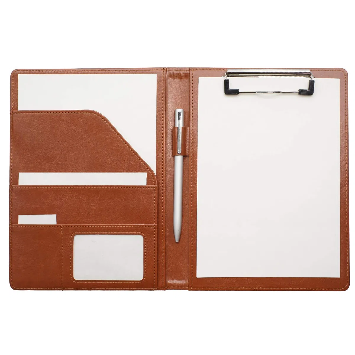 Mymazn Portablocco A5 Blocco Appunti Portablocco in Pelle Supporto Per Blocco File Organizer con Tasca Interna Marrone