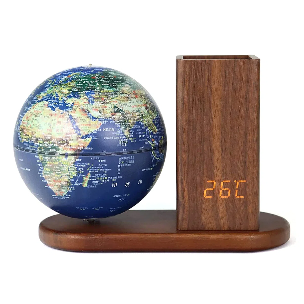 LIOONS Mappamondi Mappamondo Illuminato Mappamondo Globo Illuminato Ricaricabile con Orologio Digitale Globi Geografici Globi Touch Switch Fine e Chiaro