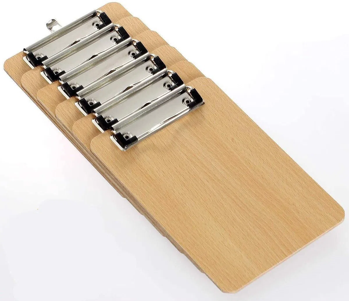 LATERN A4 Portablocco di legno con clip in metallo gommato - extra spessa 4 mm - pannello di legno - Porta-pad Lavagna da scrittura Ideale per il Lavoro Quotidiano, Set da 6 Pezzi