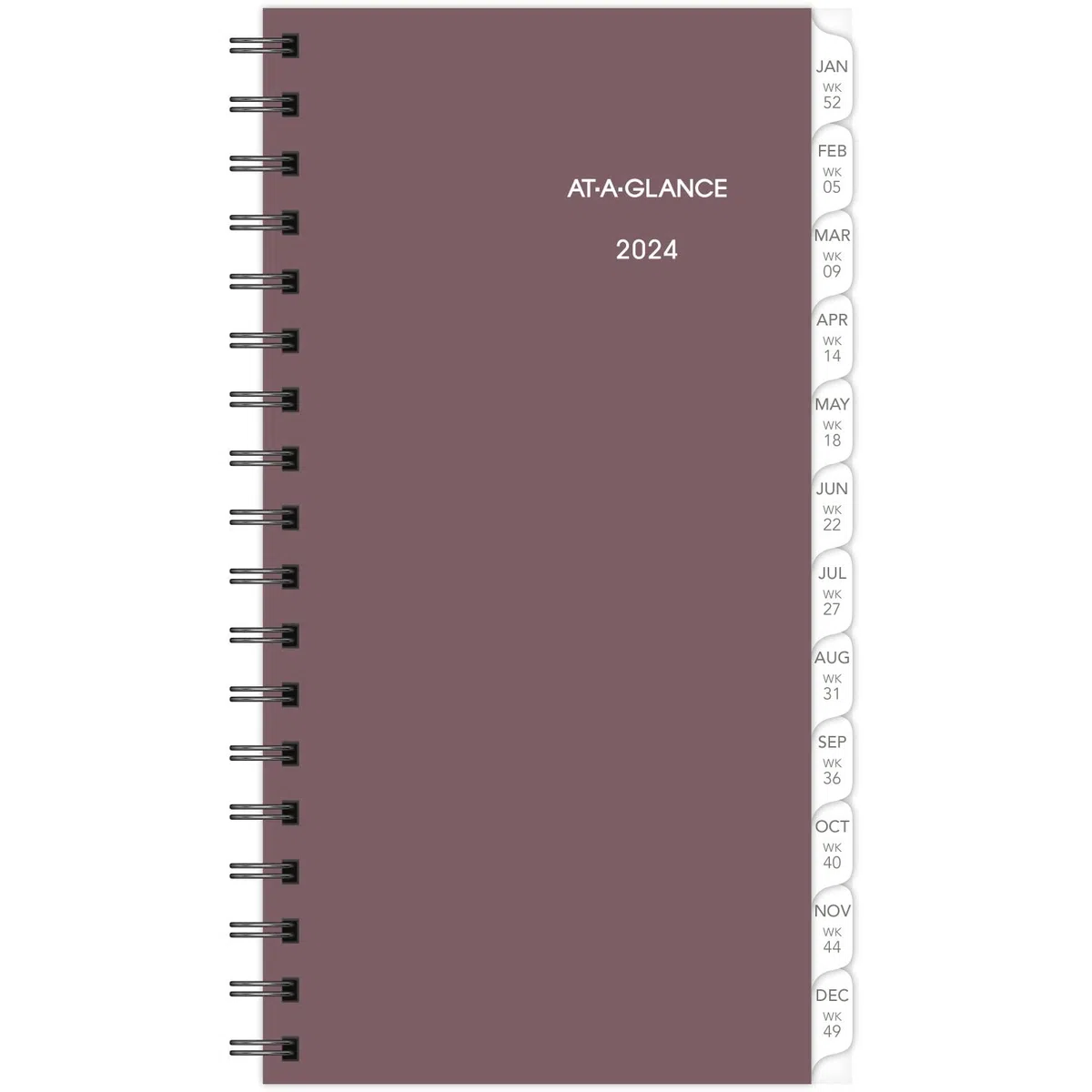 AT-A-GLANCE Ricarica per agenda settimanale 2024, 8 x 16 cm, tascabile, rilegatura a spirale (064-287-24)