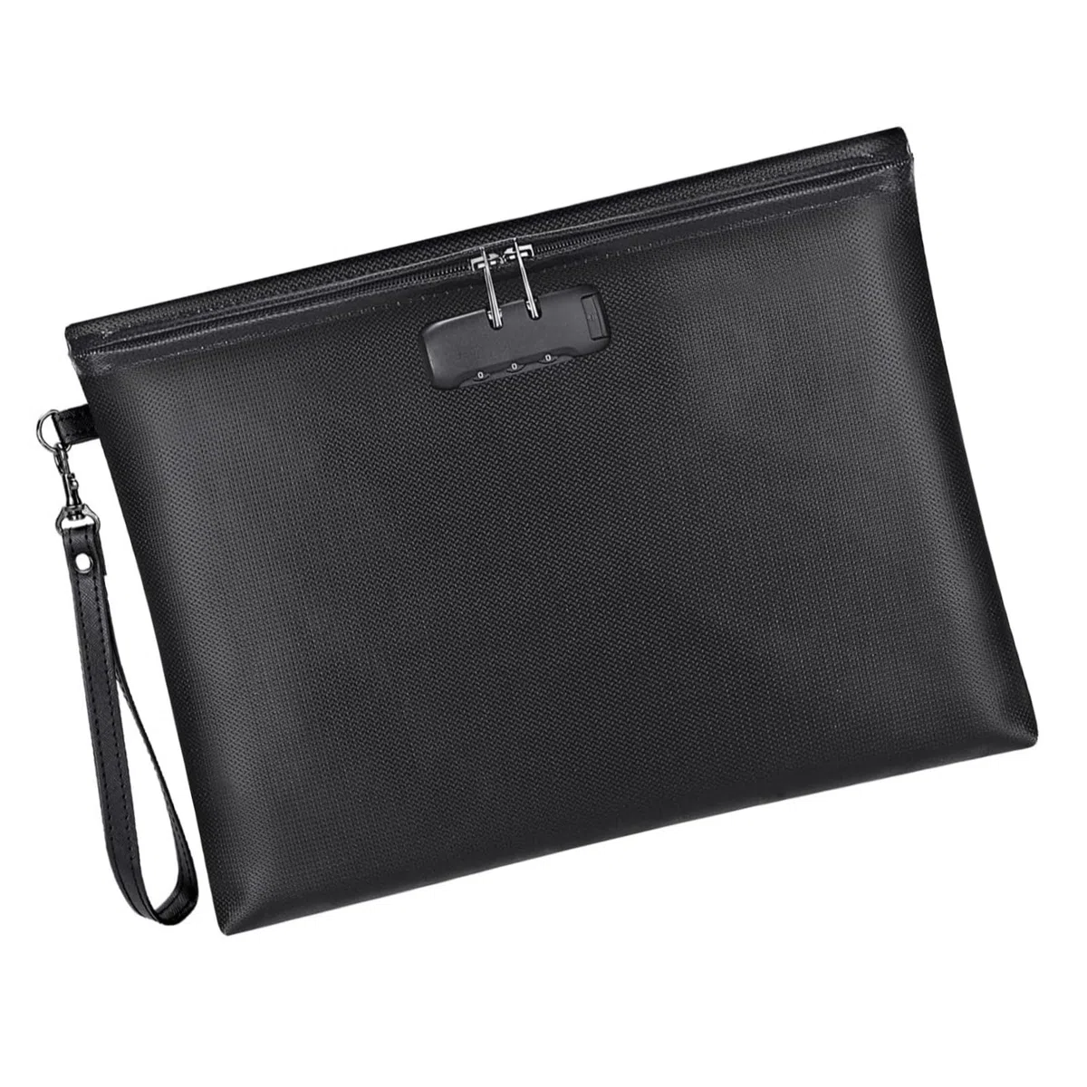Borsa per documenti resistente alla temperatura con chiusura a codice, con cerniera, borsa protettiva per denaro, gioielli, oggetti di valore