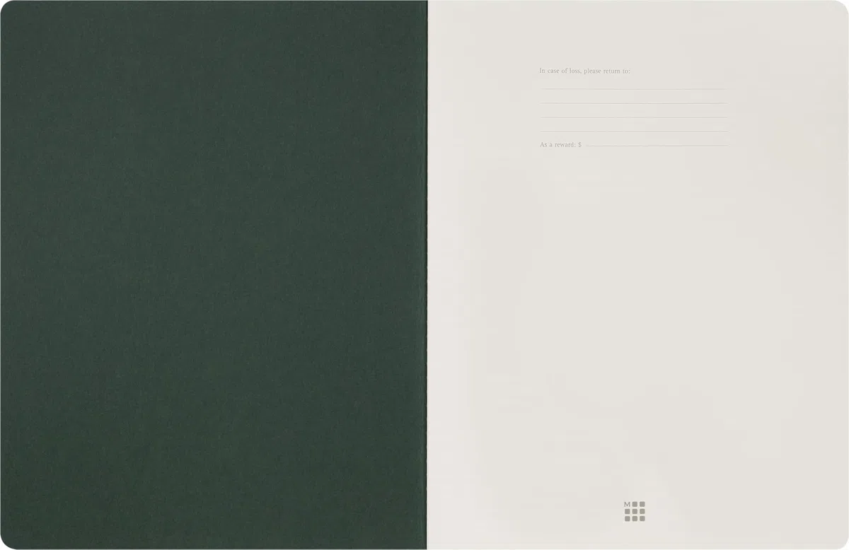 Moleskine Student Cahier Journal, Set 2 Quaderni a Righe per Appunti con Pagine Staccabili, Copertina in Cartone e Adesivi, Colore Verde Mirto, Formato XXL 21,6 x 27,9 cm