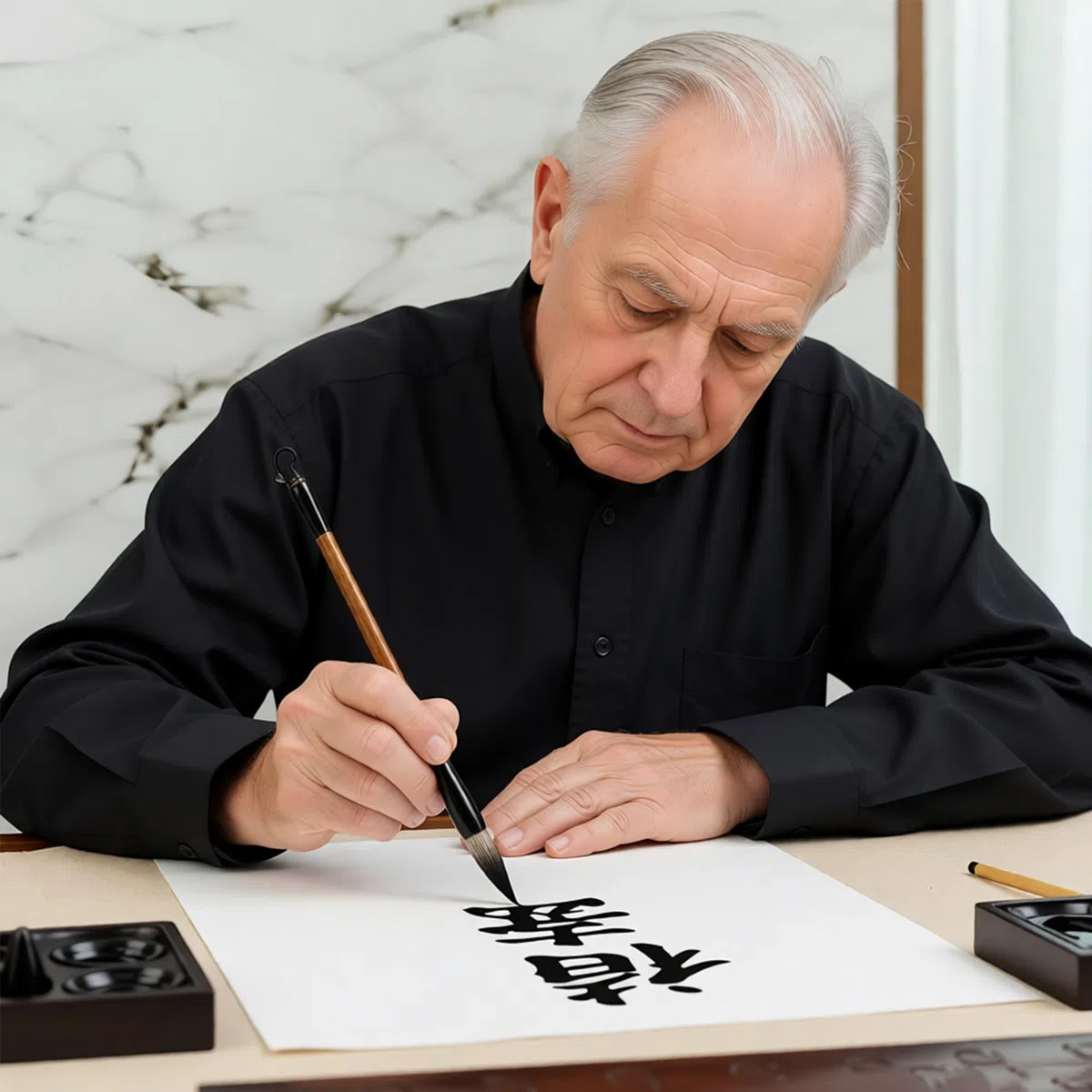 10pcs-Set Pennello Per Calligrafia Cinese, Kanji Giapponese Sumi Pennello Da Disegno, Per Scrivere i Caratteri Cinesi, Adatto Per Inchiostro e Pittura Ad Acquerello